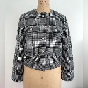 Women's Black and White Plaid Jacket